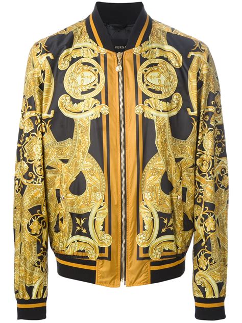 versace gold bomber jacket|versace bomber jacket men's.